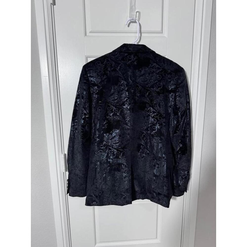 Suit for Men Size XS 2 Pieces Foiling Black Velvet M130-2 - Picture 2 of 4